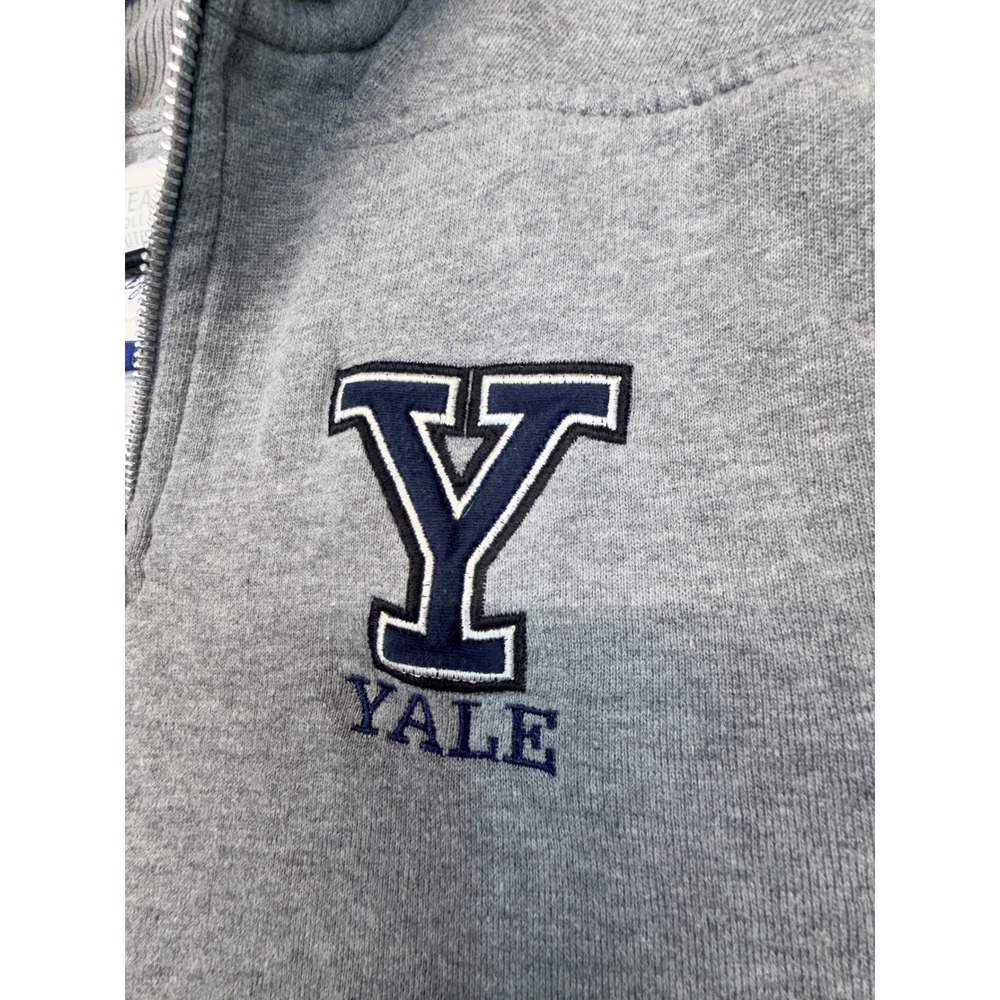 League Collegiate Outfitters Yale University Quarter Zip Sweatshirt Gray Medium - Picture 4 of 11
